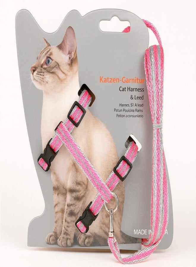 PET FUN Adjustable Cat Harness with Leash - Comfortable, Escape-Proof, Lightweight & Durable Nylon Strap with Safety Buckles - Perfect for Walking, Training & Outdoor Adventures (Pink) - Image 2